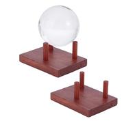 UNICRAFTALE 2 Sets Wooden Rock Display Stand Crystal Display Stand Brown Three Prong Rock Holders Easel Holder for Spheres Geode Gemstones Fossils Minerals Agate