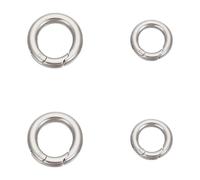 UNICRAFTALE 2 Sizes 4 Pcs Spring Gate Ring Stainless Steel O Ring 12mm/16mm Spring Clasp Connector Round Keyring Buckle Metal Trigger Carabiner Clip Snap for Keychain Bag Purse Handbag Strap