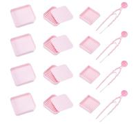 UNICRAFTALE 20 Pack Fuse Beads Picking Tray Kit Pink Fuse Bead Tray 50x50x2mm Square Plastic Bead Sorter Zero Spill Edges for DIY Arts Crafts Pixel Design