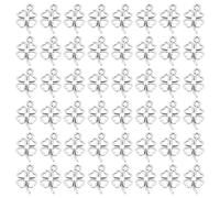 UNICRAFTALE 200 Pcs Four Leaf Clover Charms Tibetan Style Leaf Pendant Antique Silver Alloy Four Leaf Charms for Jewelry Making Handmade Necklace Bracelet DIY Finding 17x11mm