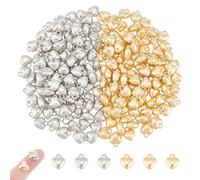 UNICRAFTALE 200pcs 2 Colors Puffy Heart Charm Tiny Love Pendant CCB Plastic Pendants 1.6mm Small Hole Peach Heart Charms Golden Dangle Pendants for DIY Necklace Bracelet Earring Jewelry Making