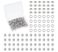 UNICRAFTALE 200Pcs 3mm Hole Metal Spacer Beads - 304 Stainless Steel Smooth Bead Findings for Bracelet Necklace Jewelry Making - Large Hole Small Ring Loose Beads