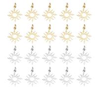 UNICRAFTALE 20Pcs 2 Colors 201 Stainless Steel Solar Eclipse Pendants Vintage Golden Sun Charm Metal Dangle Earring Charm Craft Supplies for Earring Necklace Jewelry Making