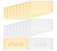 UNICRAFTALE 20Pcs 2 Colors Self-adhesive Names Plates Laser Engraved Blank Rectangle Plate Stainless Steel Name Tags Frame Name Label Art Tag for Frame with Adhesive Backing Personalized Nameplate