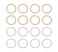 UNICRAFTALE 20Pcs 2 Colors Stainless Steel Linking Ring Round Bead Ring Open Bezel Charms Flat Round Connectors Hollow Link Rings for DIY Crafts Jewelry Making