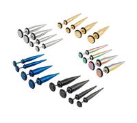 UNICRAFTALE 20Pcs 5 Colors Taper Spike Earrings Stainless Steel Stud Earrings Set Titanium Steel Tapers Earrings Stylish Pointy Earrings Fashion Gothic Punk Jewelry for Men Woman
