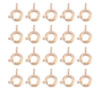 UNICRAFTALE 20pcs 6x1.5mm Rose Gold Mini Stainless Steel Spring Rings Clasps Round Spring Clasps Bracelet Clasps with 1.8mm Hole Metal Jewelry Clasps for Bracelet Necklace Jewelry Making