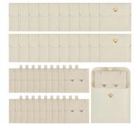 UNICRAFTALE 20Pcs Jewelry Pouches with Insert Pad Microfiber Beige Jewelry Packaging Bag Rectangle Portable Jewelrys Gift Bags with Snap Button for Rings Necklaces Earrings Bracelets 7x8cm