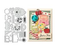 UNICRAFTALE 20Pcs School Stationery Metal Cutting Dies Pen Ruler Die Cut Schoolbag 3D Embossing Stencils for Card Making DIY Scrapbooking Notepad Decor Paper Crafts 17.4x10.9cm