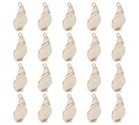 UNICRAFTALE 20Pcs Spiral Shell Charms Seashells Charms Natural SeaShells Pendant Golden Summer Ocean Jewelry Pendant for Necklace Bracelet Earrings Making
