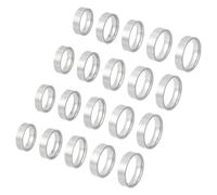 UNICRAFTALE 20Pcs Stainless Steel Plain Band Ring 17.3~20.6mm Inner Diameter Laser Inscription Blank Finger Rings Metal Wedding Classical Ring for Jewerly Making