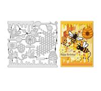 UNICRAFTALE 21pcs Honey Bee Hive Frame Metal Cutting Dies for Card Making Honeycomb Die Cuts Animal Carbon Steel Embossing Template Scrapbooking Template Dies for DIY Photo Album Decoration