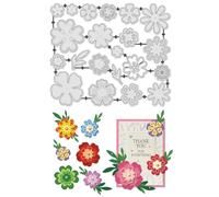 UNICRAFTALE 22pcs Flower Cutting Dies Stencils Floral Carbon Steel Embossing Template Border Background Metal Die Cut for Card Making DIY Scrapbooking Photo Album