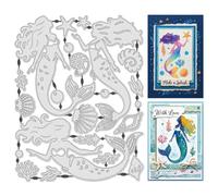 UNICRAFTALE 22Pcs Ocean Mermaid Cutting Dies for Card Making Summer Sea Shells Embossing Die Cuts Carbon Steel Template Metal Greetings Die Cuts for DIY Scrapbooking Album Craft Home Decor