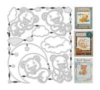UNICRAFTALE 23Pcs Little Bear Carbon Steel Cutting Dies Stencils Cloud Moon Cutting Dies for Card Making Goodnight Bear Embossing Paper Die Stencils for Scrapbooking Photo Album