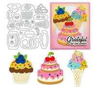 UNICRAFTALE 23Pcs Strawberry Blueberry Cupcake Clip Label Cutting Die for Card Making Reusable Carbon Cake Theme Embossing Stencils Template Die Cut for DIY Scrapbooking Album Craft Decor 13.5x12.3cm