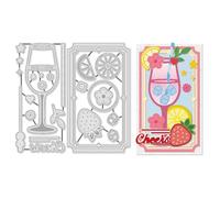 UNICRAFTALE 24 Pcs Metal Cutting Dies Wine Glass Die Cut Embossing Cutting Stencils Durable Dies for DIY Card Making Paper Crafting Photo Frame Decor Scrapbooking 13.8x6.8-8cm