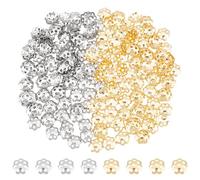 UNICRAFTALE 240pcs Stainless Steel Spacer Bead Caps 2 Colors Flower End Cap Spacers Golden Caps Spacer Beads Jewelry Making Metal Bead Caps for Bracelet Necklace 6mm Diameter