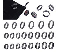 UNICRAFTALE 24pcs 3 Styles Blank Core Ring 8 Sizes Stainless Steel Grooved Ring with Velvet Pouches Round Blank Ring for Inlay Ring Jewelry Making Gift Stainless Steel Color, Stainless Steel