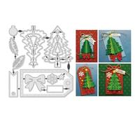 UNICRAFTALE 24pcs 3D Merry Christmas Tree Metal Cutting Dies for Card Making Christmas Tree Snowflake Leaves Stencils Die Cuts Stencils Templates Scrapbooking Embossing Template for Photo Album Decor