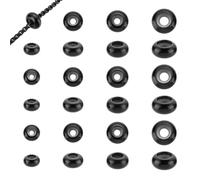 UNICRAFTALE 24Pcs 4 Sizes Stainless Steel Adjustable Slider Rondelle Stopper Round Beads for DIY Bracelet Necklace Jewelry Making Hole 1-3mm
