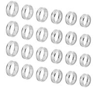 UNICRAFTALE 24pcs 6 Sizes Stainless Steel Blank Core Rings Settings 6 Sizes Finger Ring Blanks for Inlay Comfort Grooved Finger Rings Round Empty Ring for Jewelry Making