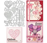 UNICRAFTALE 24Pcs Heart Love Metal Cutting Dies Valentine's Day Die Cut 3D Embossing Stencils for Gift Card Making DIY Scrapbooking Photo Album Decoration Paper Crafts 14.9x18.3cm