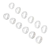 UNICRAFTALE 24pcs Titanium Steel Plain Simple Band Rings 7 Sizes Blank Removable Core for Wood Turning & Jewelry Making