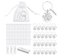 UNICRAFTALE 25 Set Employee Appreciation Gifts Bulk Thank You Keychains for Coworkers Volunteers with White Organza Bags Thank You Cards Ideal Team Gifts for Christmas Recognition 6.1cm