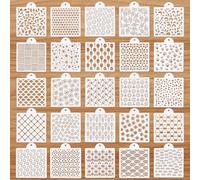 UNICRAFTALE 25Pcs 25 Styles Plastic Sashiko Stencil kit 5.86x6.85 Inch Geometric Sashiko Pattern Template Drawing Line Quilting Stencil for Sewing Hand Quilting and Embroidery