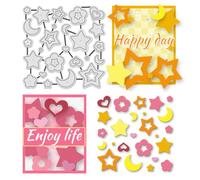UNICRAFTALE 25Pcs Metal Cutting Dies Star Heart Moon Embossing Stencils Template Mould Scrapbooking Background Die Cuts for DIY Card Making Scrapbooking Paper Craft Album Stamps Decoration