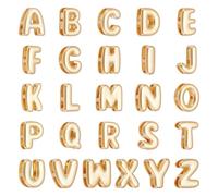 UNICRAFTALE 26 Pcs Bubble A-Z Pendants A-Z Set Brass Alphabet Charlets Golden Bubble A-Z Charms for Jewelry Making DIY Custom Name Initial Accessories Hole 1.5mm