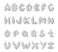 UNICRAFTALE 26pcs A-Z Letters Charms Cute Stainless Steel Word Pendants Initial Stainless Steel Color Letter Charms for Jewelry Making Women Bracelet Necklace Choker DIY Hole 1.8mm