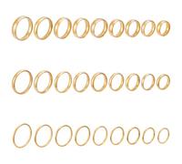 UNICRAFTALE 27Pcs 27 Styles Non Tarnish Rings Set for Women Stainless Steel Finger Rings Bulk Plain Band Plain Stacking Knuckle Fashion Thin Ring Set for Women Man