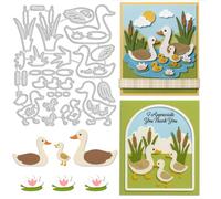 UNICRAFTALE 28Pcs Duck Metal Cutting Dies Animal Die Cut Grass 3D Embossing Stencils for Card Making DIY Scrapbooking Decor Paper Crafts 15.2x12.9cm
