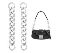 UNICRAFTALE 2Pcs 16cm Short Purse Strap Extender Bag Chain Aluminum Curb Chain with Aolly Spring Gate Rings Silver Bag Replacement Accessories for Shoulder Clutch Handbag Supplies