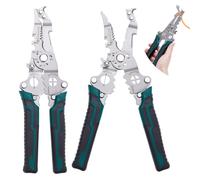 UNICRAFTALE 2pcs 18 in 1 Wires Strippers Multifunctional Wire Stripping Tool Green and Black Cable Cutters with Plier Twister Splitting Foldable Wire Stripping Crimper Tool for Electrician Work