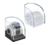 UNICRAFTALE 2Pcs 2 Colors Acrylic Watch Case Clear Watch Display Stand Watches Display Stand Boxes Single Watches Holder Storage Stands Jewelry Holder for Men Women Bracelet 9x5.9x7.4cm