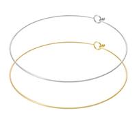 UNICRAFTALE 2Pcs 2 Colors Stainless Steel Choker Necklaces 14.5cm Wire Wrap Collar Necklaces for Women Golden Open Choker Necklace Metal Plain Chocker Collar Necklace for DIY Jewelry Making