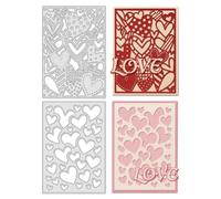 UNICRAFTALE 2Pcs 2 Style Heart Metal Cutting Dies Valentines'Day Die Cut 3D Embossing Stencils for Card Making DIY Scrapbooking Photo Album Journal Decoration Paper Crafts 15x10.5cm