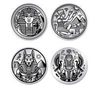 UNICRAFTALE 2Pcs 2 Styles Anubis Egyptian Challenge Coin Stainless Steel Double Sided Ancient Egyptian Decision Coins Metal Decision Maker Commemorative Coin Gifts for Men Women