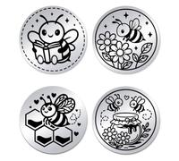 UNICRAFTALE 2Pcs 2 Styles Bee Coins Bee and Flower Challenge Coins Stainless Steel Reading Inspiration Coin Decision Maker Love Gift for Women Commemorative Coin with Paper Box for Reading Lovers