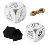 UNICRAFTALE 2Pcs 2 Styles Funny Activity Dices Stainless Steel Weekend Routine Decision Dice Couple's Daily Activities Date Night Anniversary Steel Dice Gifts Valentines Day for Men