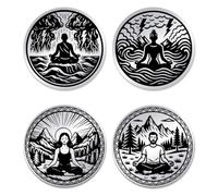 UNICRAFTALE 2Pcs 2 Styles Meditation Sitting Sobriety Coin Stainless Steel Recovery Medallions Serenity Peace within The Storm Sober Chip In Recovery Alcoholics Anonymous Gifts for Man Women