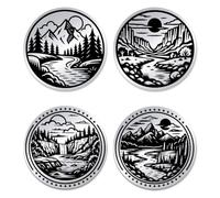 UNICRAFTALE 2Pcs 2 Styles Mountain River Sobriety Coin Stainless Steel Recovery Chips and Medallions Affirmation Token Narcotics Alcoholics Anonymous Gifts Celebrate Living Clean Token for Women Men