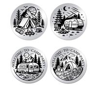 UNICRAFTALE 2Pcs 2 Styles Stainless Steel Camping Party Challenge Coin with Paper Box Decision Maker Coin Gifts for Men Women Camp Bachelorette Party Favors for Camping Bridal Shower Team Bride