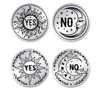 UNICRAFTALE 2Pcs 2 Styles Yes No Challenge Coin Moon and Sun Coins Stainless Steel Double Sided Decision Coins Metal Decision Maker Divination Commemorative Coin Gifts for Men Women