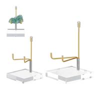 UNICRAFTALE 2Pcs 2Size Acrylic Easel Display Stand Adjustable Metal Arms Display Stand Easel with Acrylic Base Golden Big Easel Holder for Rock Crystal Geode Gemstones Fossils Minerals Agate