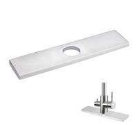 UNICRAFTALE 2Pcs 304 Stainless Steel Sink Faucet Base Plate 10 Inch Kitchen Sink Faucet Hole Cover Deck Plate Escutcheon 1 Hole Long Rectangle Cover Plate for Kitchen or Bathroom