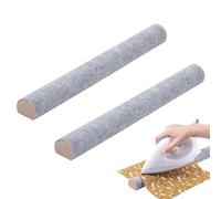 UNICRAFTALE 2Pcs 40cm Wool Pressing Bar with Solid Wood Core Beech Wood Pressing Bar with Sew Quilters Clapper Gray Tailors Tool for Sewing Quilting and Steam Ironing